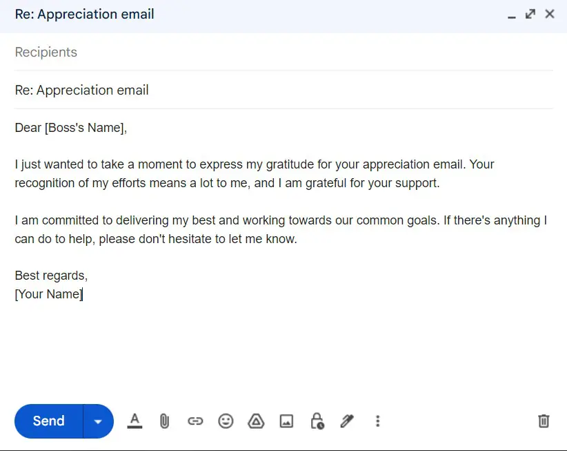 how to reply to appreciation email from boss sample