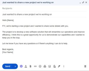 work fyi email sample